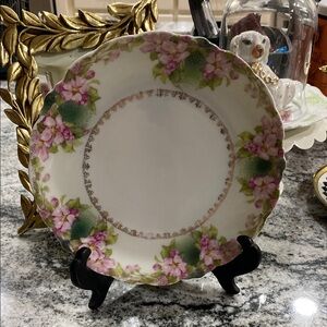 GORGEOUS Antique Jaeger & Co. Porcelain Floral Plate!